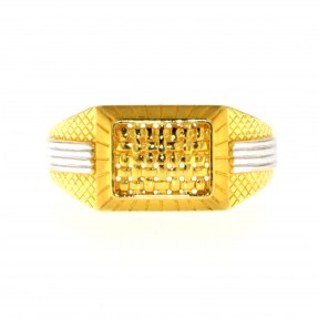 22ct Real Gold Asian/Indian/Pakistani Style Two Colour Gold Ring